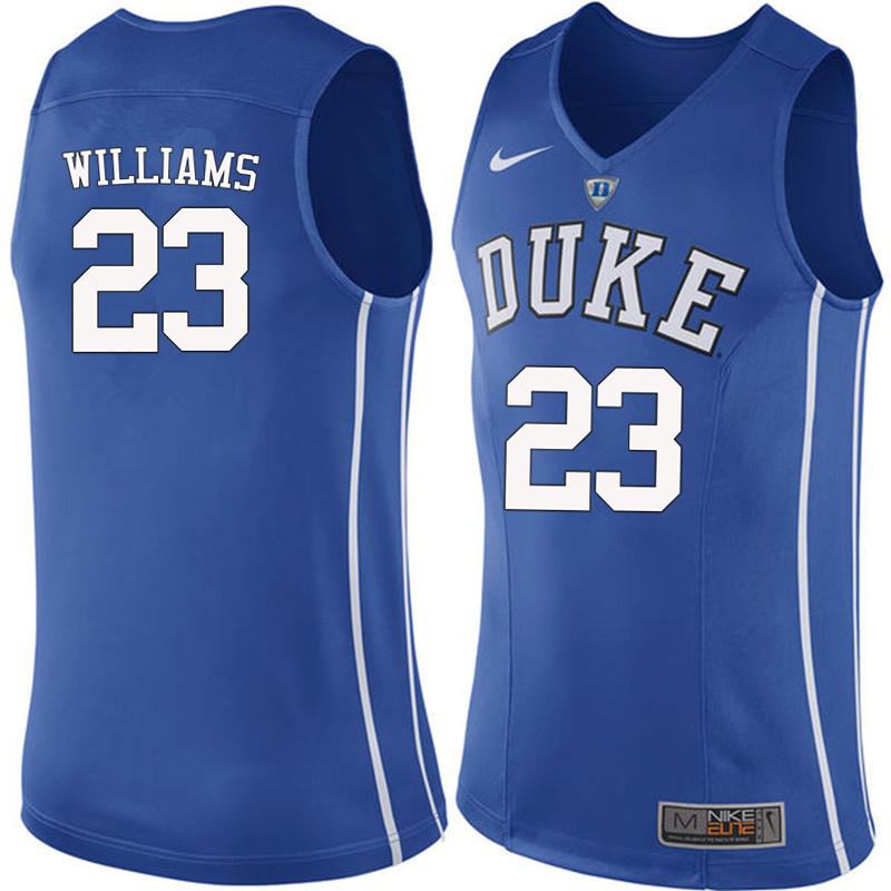 Men #23 Shelden Williams Duke Blue Devils College Basketball Jerseys-Blue